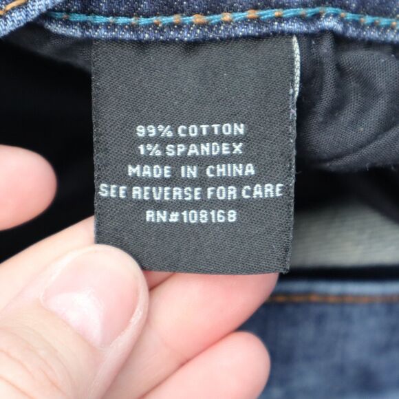 RS Pants Mens 32 Blue New York Slim Straight Mid Rise Zip Dark Wash Denim Jeans - Picture 4 of 16